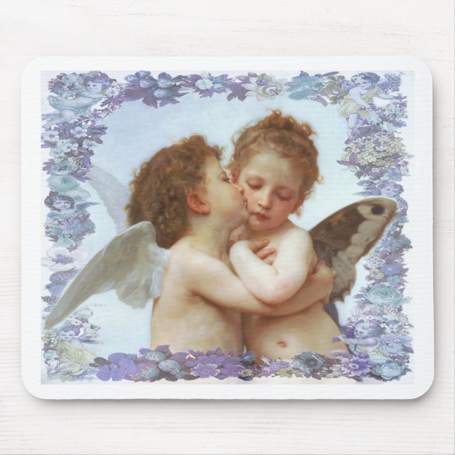 THE FIRST KISS, C.1873 William Bourgeau Mouse Pad (Front)