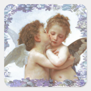THE FIRST KISS, C.1873 William Bourgeau Square Sticker
