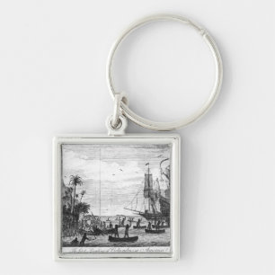 The First Landing of Columbus at America Key Ring