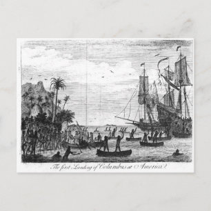The First Landing of Columbus at America Postcard