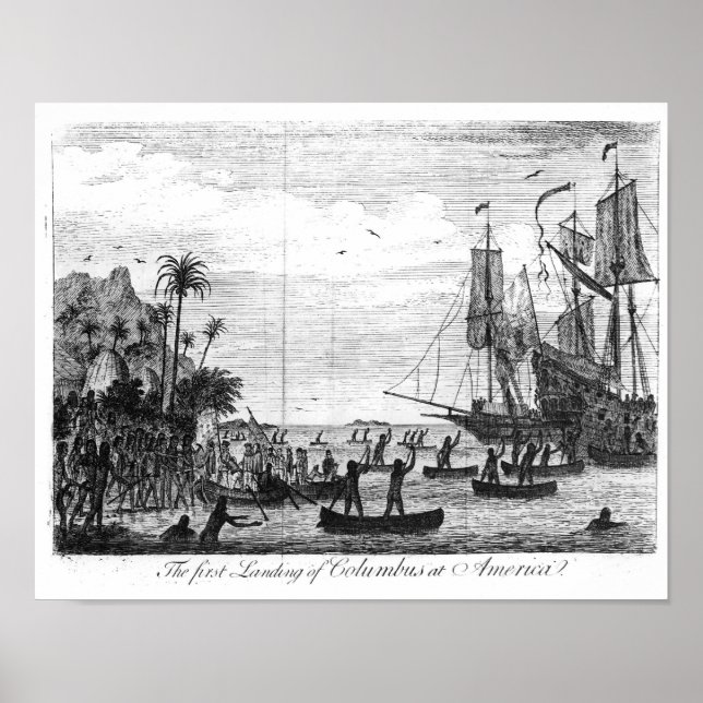 The First Landing of Columbus at America Poster (Front)
