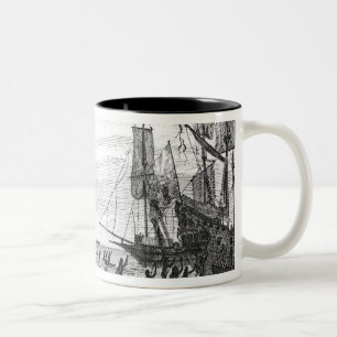 The First Landing of Columbus at America Two-Tone Coffee Mug