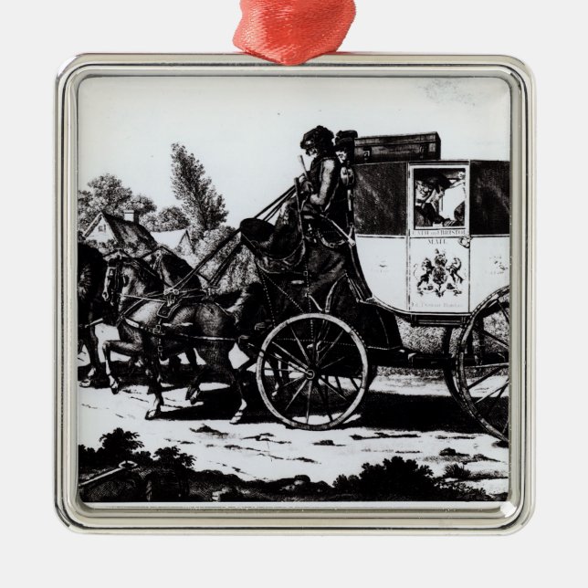 The First Mail Coach, 1784 Metal Tree Decoration (Front)