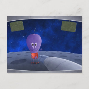 The First Man Welcoming Aliens Postcard