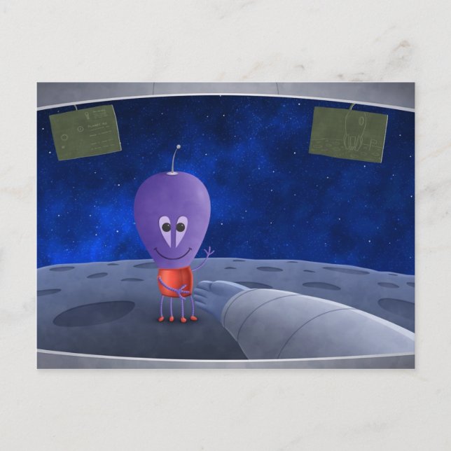 The First Man Welcoming Aliens Postcard (Front)