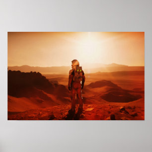 The First Martian Astronaut on the Surface of MARS Poster