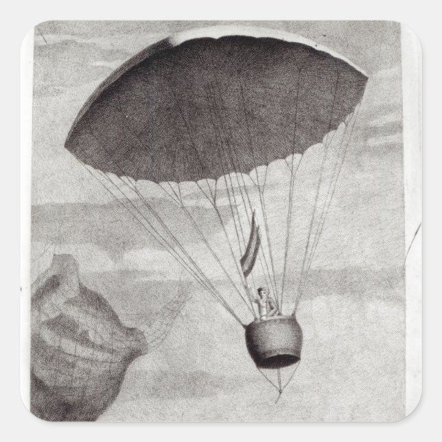 The First Parachute Descent Square Sticker (Front)