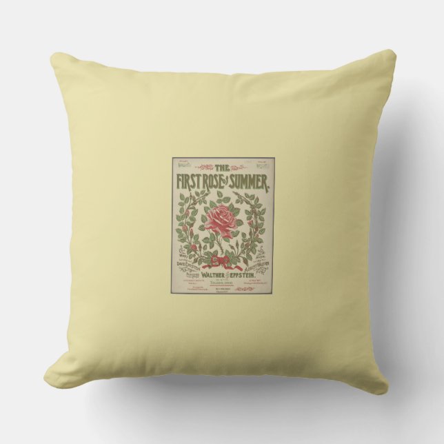 The First Rose of summer - yellow Cushion (Front)