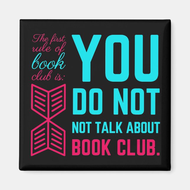 The first rule of book club funny phrase magnet (Front)