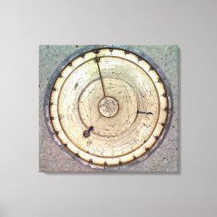 The first spring driven clock with fusee, view of canvas print
