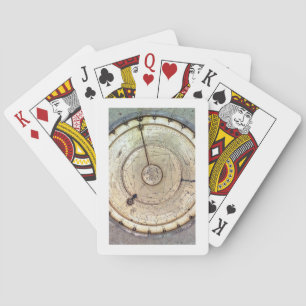 The first spring driven clock with fusee, view of playing cards