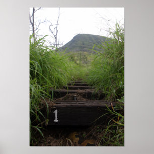The first step invites hikers up Koko Crater Poster
