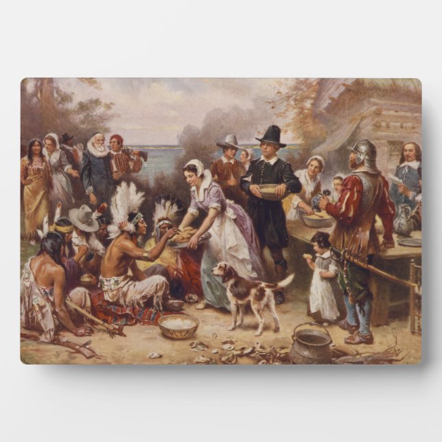 The first Thanksgiving 1621 | c.1932 Plaque (Front)