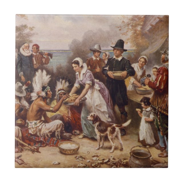 The first Thanksgiving 1621 | c.1932 Tile (Front)