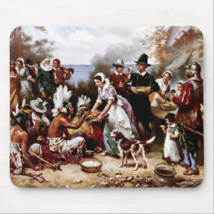 The First Thanksgiving,1621. Fine Art Mousepad