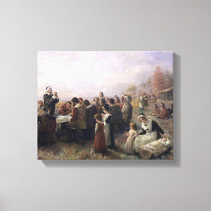 The First Thanksgiving at Plymouth by Brownscombe Canvas Print