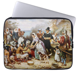 The First Thanksgiving, history painting, Laptop Sleeve
