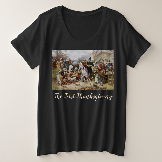The First Thanksgiving Womens Plus Size Shirt (Design Front)