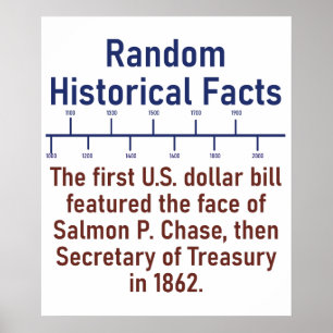 The First US Dollar Bill  - History Fact Poster