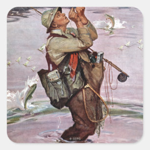 The Fish are Jumping Square Sticker