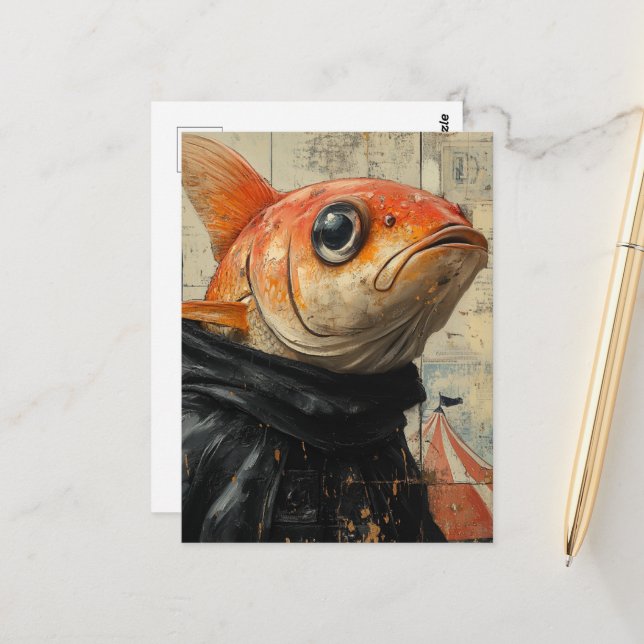 The Fish at the Circus Postcard (Front/Back In Situ)