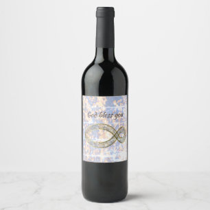 The Fish Christian symbol. Wine Label