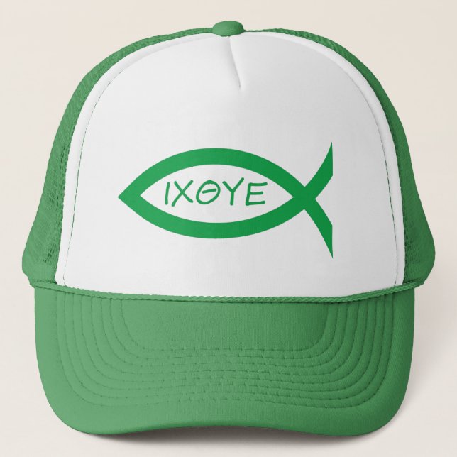The Fish is green Trucker Hat (Front)