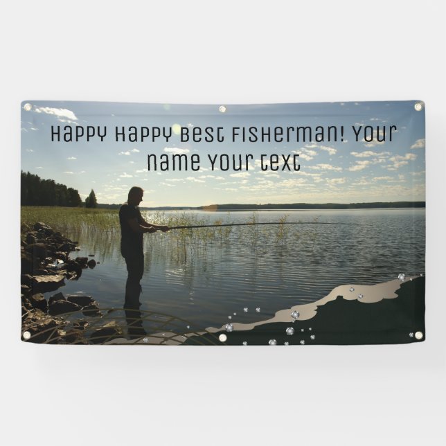The fisherman. Happy fishing Banner (Horizontal)