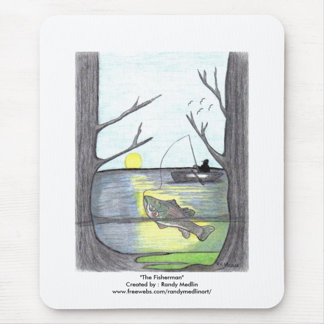 "The Fisherman" Mouse Pad (Front)