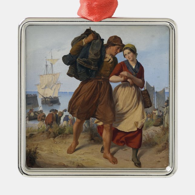 The Fisherman's Homecoming (by Rudolf Jordan) Metal Tree Decoration (Front)