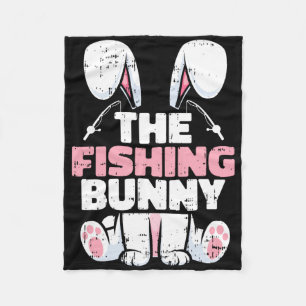 The Fishing Bunny Easter Family Matching Spring Me Fleece Blanket