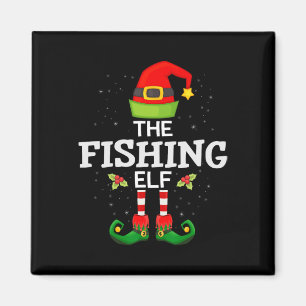 The Fishing Elf Christmas Family Matching Pajama Magnet