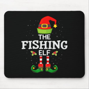 The Fishing Elf Christmas Family Matching Pajama  Mouse Pad