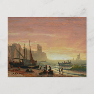 The Fishing Fleet by Albert Bierstadt Postcard