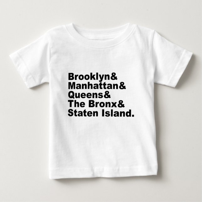 The Five Boroughs of New York City Baby T-Shirt (Front)