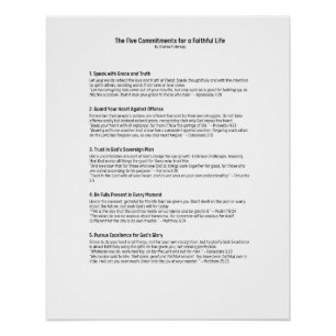 The Five Commitments for a Faithful Life Poster