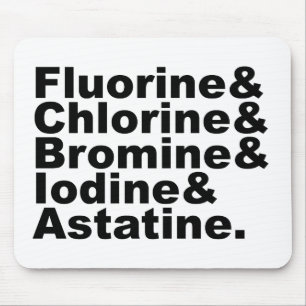 The Five Halogens of Chemistry   Chlorine Bromine Mouse Pad