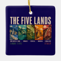 The Five Lands Cinque Terre Italy Illustration