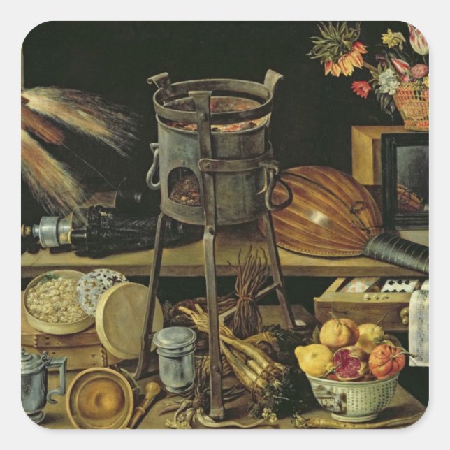 The Five Senses, 1638 Square Sticker (Front)