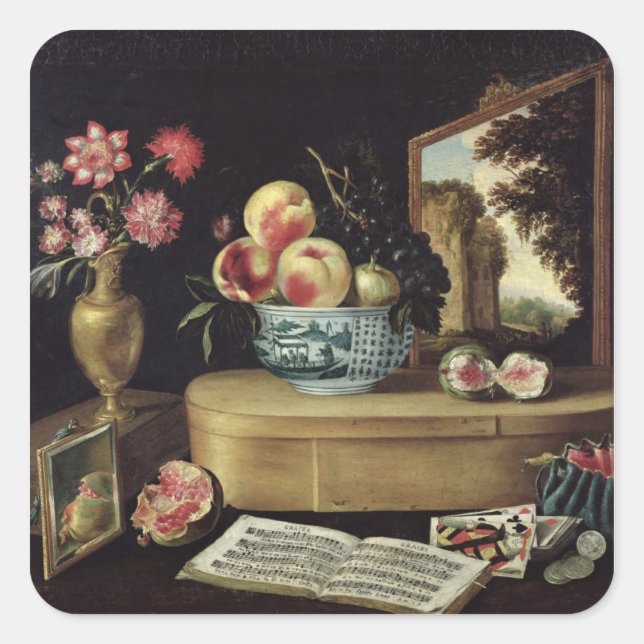 The Five Senses, 1638 Square Sticker (Front)