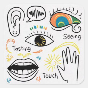 The Five Senses Square Sticker