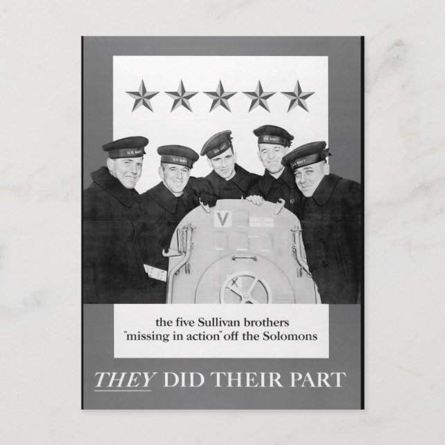 The five Sullivan brothers "missing_War image Postcard (Front)