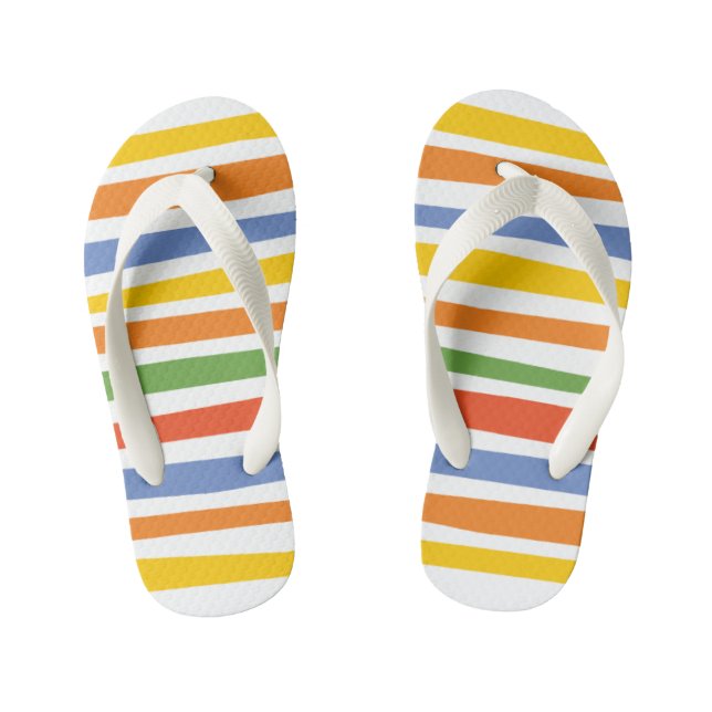 The Fixies | Multicolored Striped Kid's Jandals (Footbed)