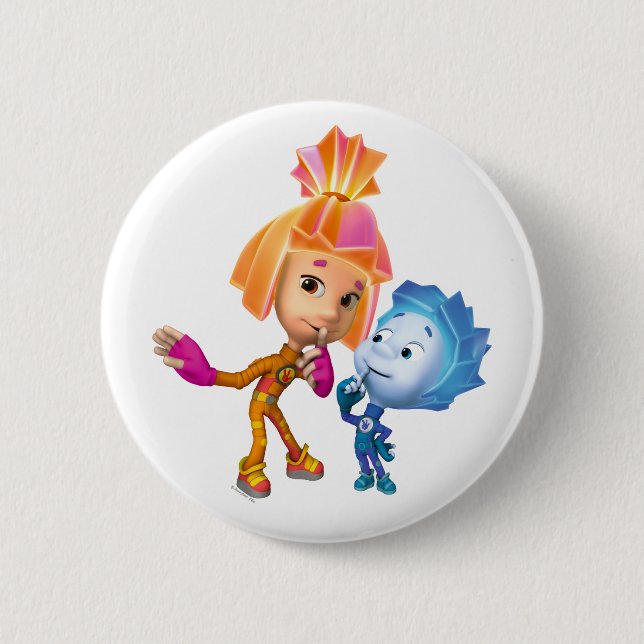 The Fixies | Simka and Nolik 6 Cm Round Badge (Front)