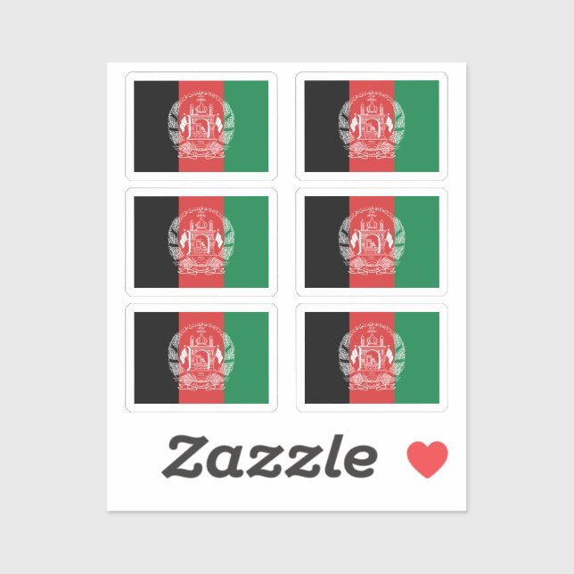 The flag of Afghanistan Collection pack of 6 (Sheet)