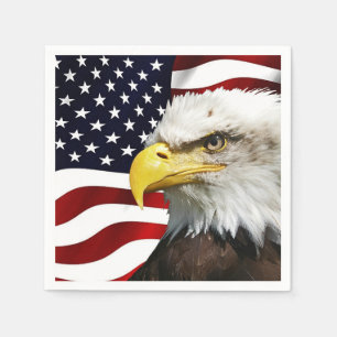 The flag of america with eagle napkin