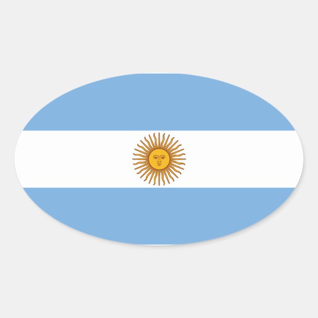 The Flag of Argentina Oval Sticker (Front)
