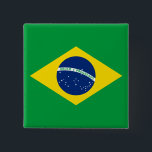 The Flag of Brazil 15 Cm Square Badge<br><div class="desc">The flag of Brazil is a great gift for those who love Brazil or have a Brazilian heritage. This design is also available on many other products for you to choose from.</div>