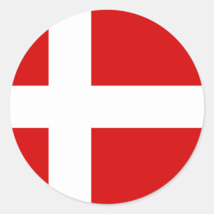 The Flag of Denmark Classic Round Sticker