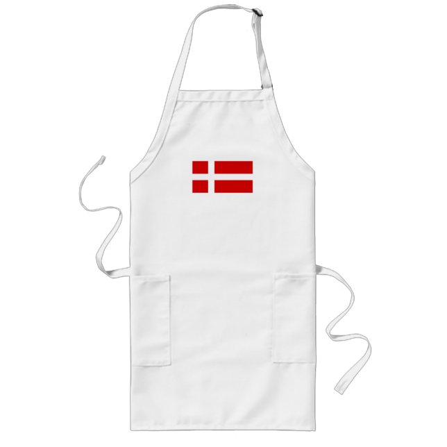 The Flag of Denmark Long Apron (Front)